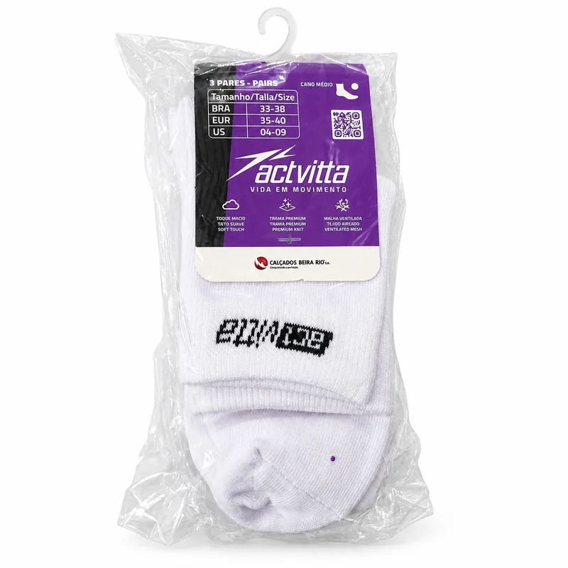 Kit Meia Actvitta, Branco