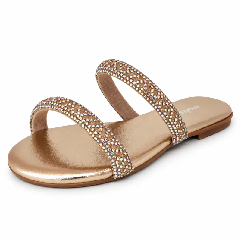 Rasteira Molekinha, Dourado/Creme