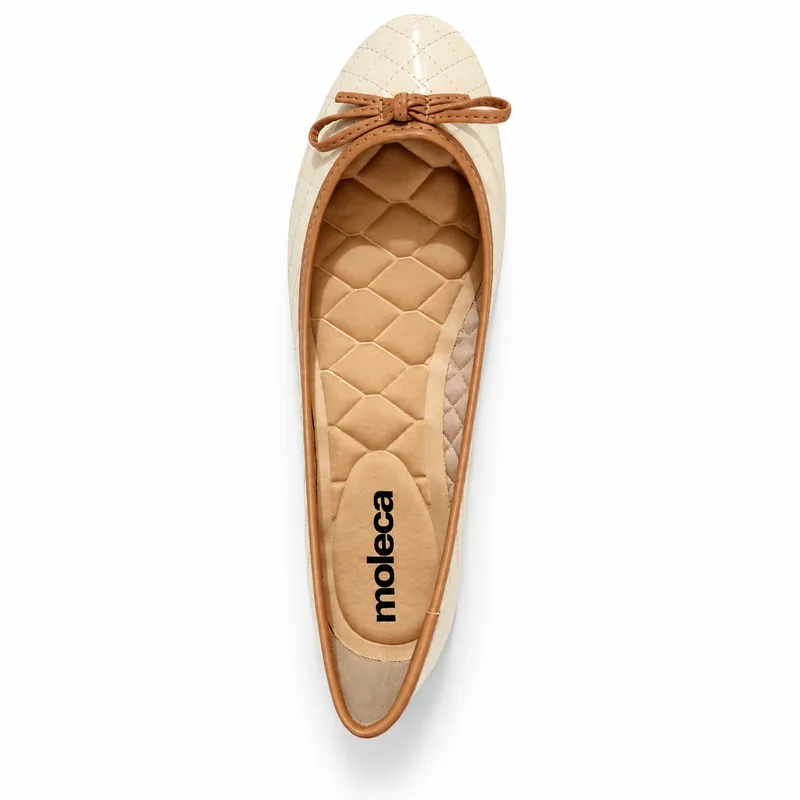 Sapatilha Moleca, Branco Off/Nude