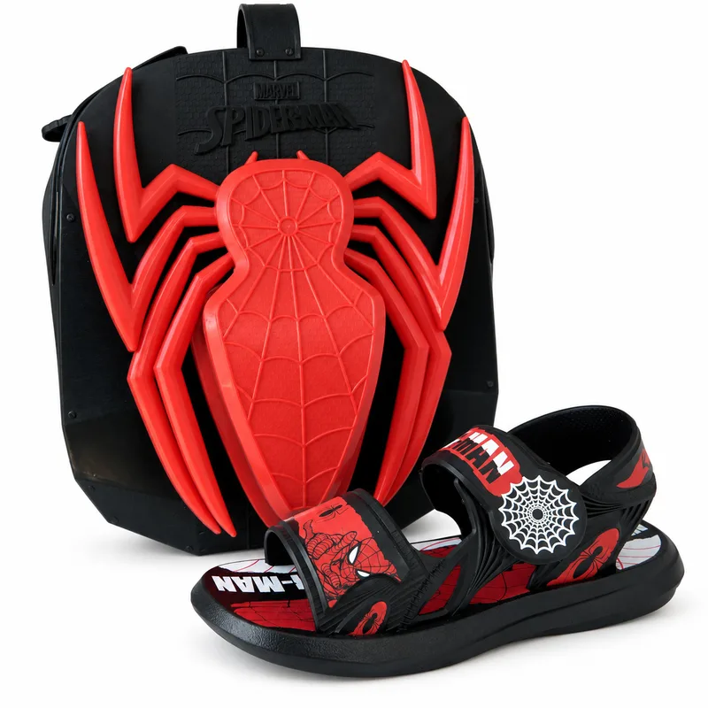 Sandália Grendene Kids, Preto/Vermelho