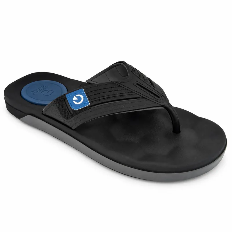 Chinelo Cartago, Preto/Cinza/Azul