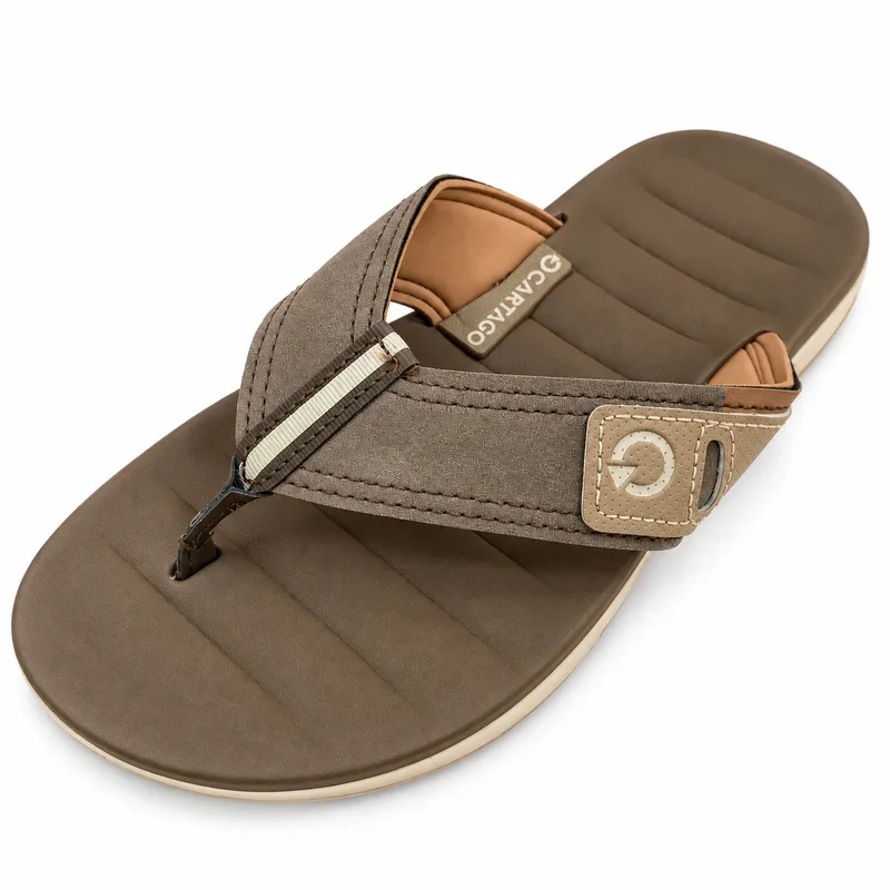 Chinelo Cartago, Bege/Marrom