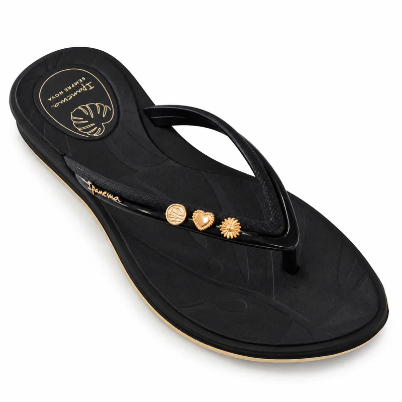 Chinelo Ipanema, Preto/Manteiga