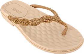 Sandália Grendha, Dourado/Off White
