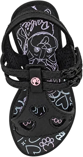 Sandália Grendene Kids, Preto/Rosa